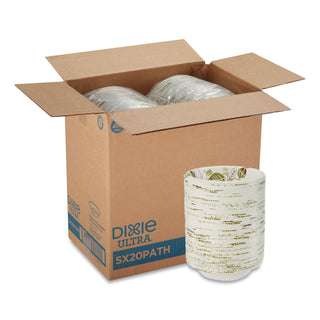 Dixie® Pathways Heavyweight Paper Bowls, 20oz, Green/Burgundy, 500/Carton (DIXSX20PATH)