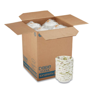 Dixie® Pathways Heavyweight Paper Bowls, 12oz, Green/Burgundy, 1000/Carton (DIXSX12PATH)