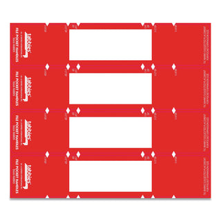 Tabbies® File Pocket Handles, 9.63 x 2, Red/White, 4/Sheet, 12 Sheets/Pack (TAB68805)