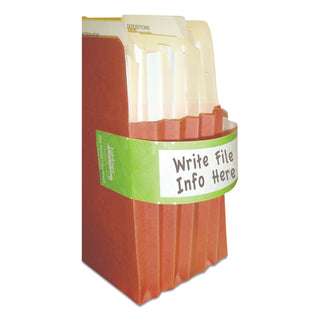 Tabbies® File Pocket Handles, 9.63 x 2, Green/White, 4/Sheet, 12 Sheets/Pack (TAB68809)