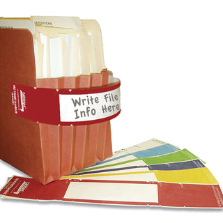Tabbies® File Pocket Handles, 9.63 x 2, Red/White, 4/Sheet, 12 Sheets/Pack (TAB68805)