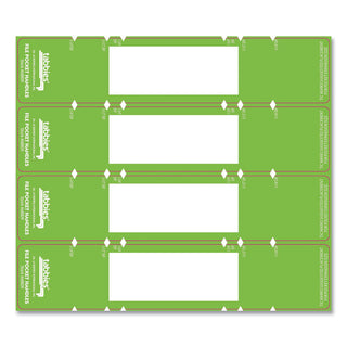 Tabbies® File Pocket Handles, 9.63 x 2, Green/White, 4/Sheet, 12 Sheets/Pack (TAB68809)