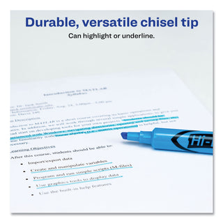 Avery® HI-LITER Desk-Style Highlighters, Chisel Tip, Light Blue, Dozen (AVE07746)