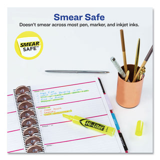 Avery® HI-LITER Desk-Style Highlighters, Chisel Tip, Fluorescent Yellow, Dozen (AVE24000)