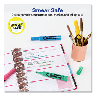 Avery® HI-LITER Desk-Style Highlighters, Chisel Tip, Assorted Colors, 4/Set (AVE17752)