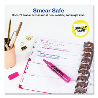 Avery® HI-LITER Desk-Style Highlighters, Chisel Tip, Fluorescent Pink, Dozen (AVE24010)