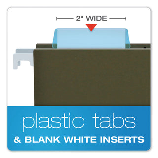 Pendaflex® Transparent Colored Tabs For Hanging File Folders, 1/5-Cut Tabs, Blue, 2" Wide, 25/Pack (ESS42BLU)