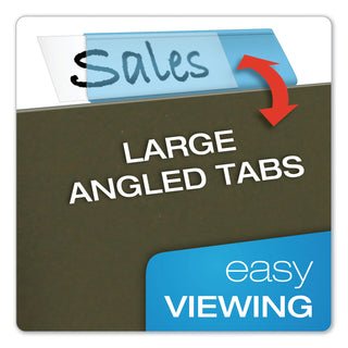 Pendaflex® Transparent Colored Tabs For Hanging File Folders, 1/5-Cut Tabs, Blue, 2" Wide, 25/Pack (ESS42BLU)