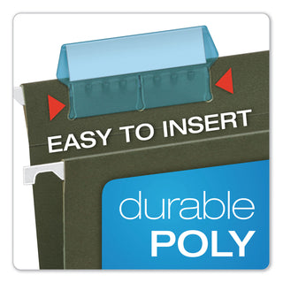 Pendaflex® Transparent Colored Tabs For Hanging File Folders, 1/5-Cut Tabs, Blue, 2" Wide, 25/Pack (ESS42BLU)