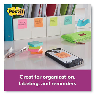 Post-it® Pads in Supernova Neon Collection Colors, 3" x 3", 90 Sheets/Pad, 5 Pads/Pack (MMM6545SSMIA)