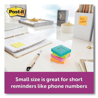 Post-it® Pads in Supernova Neon Collection Colors, 3" x 3", 90 Sheets/Pad, 5 Pads/Pack (MMM6545SSMIA)