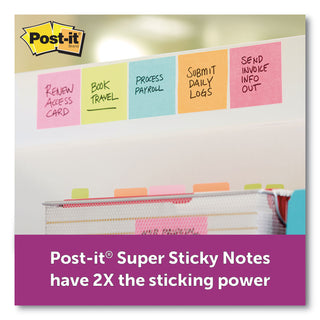 Post-it® Pads in Supernova Neon Collection Colors, 3" x 3", 90 Sheets/Pad, 5 Pads/Pack (MMM6545SSMIA)