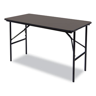 Iceberg Economy Wood Laminate Folding Table, Rectangular, 48w x 24d x 29h, Walnut (ICE55304)