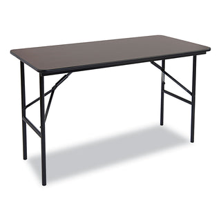 Iceberg Economy Wood Laminate Folding Table, Rectangular, 48w x 24d x 29h, Walnut (ICE55304)