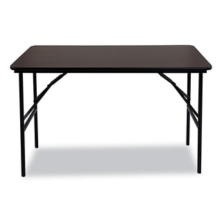Iceberg Economy Wood Laminate Folding Table, Rectangular, 48w x 24d x 29h, Walnut (ICE55304)