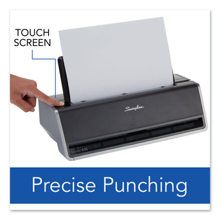 Swingline® 28-Sheet Commercial Electric Three-Hole Punch, 9/32" Holes, Silver - Platinum (SWI74535)