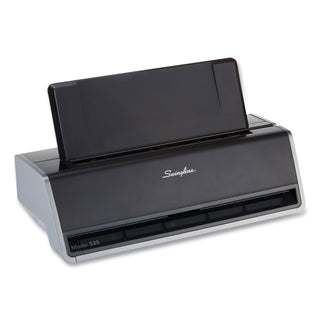 Swingline® 28-Sheet Commercial Electric Three-Hole Punch, 9/32" Holes, Silver - Platinum (SWI74535)