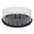 Pactiv Evergreen Round ShowCake 2-Part Cake Container, Shallow 9" Cake Container, 9" Diameter x 3.38"h, Clear/Black, 90/Carton (PCTYEH89902)