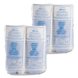 Dart® Foam Container, Hinged Lid, 3-Comp, 8 3/8 x 7 7/8 x 3 1/4, 200/Carton (DRC85HT3R)