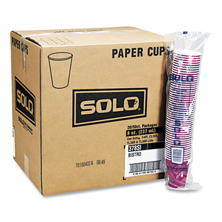 SOLO® Bistro Design Hot Drink Cups, Paper, 10oz, 1000/Carton (SCC370SI)