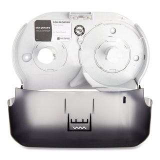 San Jamar® VersaTwin Tissue Dispenser, 8 x 5 3/4 x 12 3/4, Transparent Black Pearl (SJMR3600TBK)