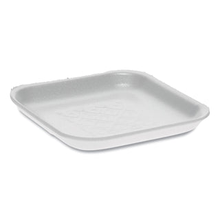 Pactiv Evergreen Supermarket Tray, #1S, 1-Compartment, 5.1 x 5.1 x 0.65, White, 1,000/Carton (PCT0TF101S00000)