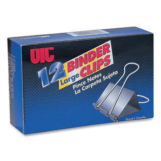 Officemate Binder Clips, Large, 2&quot;Wide, 1&quot; Cap, Black/Silver (OIC99100)