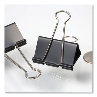 Officemate Binder Clips, Large, 2&quot;Wide, 1&quot; Cap, Black/Silver (OIC99100)