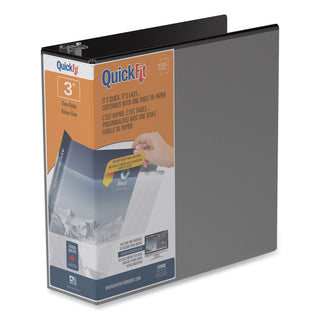 Stride QuickFit D-Ring View Binder, 3 Rings, 2" Capacity, 11 x 8.5, Black (STW87031)