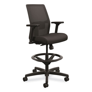 HON® Ignition 2.0 Ilira-Stretch Mesh Back Task Stool, Supports Up to 300 lb, 23" to 32" Seat Height, Black (HONI2S1AMBLC10T)
