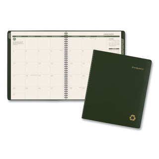 AT-A-GLANCE® Recycled Monthly Planner, 11 x 9, Green Cover, 13-Month: Jan 2025 to Jan 2026 (AAG70260G60)