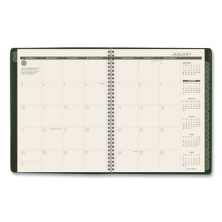 AT-A-GLANCE® Recycled Weekly Vertical-Column Format Appointment Book, 11 x 8.25, Green Cover, 12-Month (Jan to Dec): 2025 (AAG70950G60)