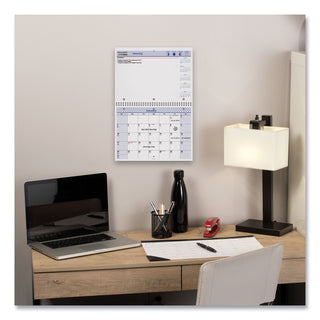 AT-A-GLANCE® QuickNotes Desk/Wall Calendar, 3-Hole Punched, 11 x 8, White/Blue/Yellow Sheets, 12-Month (Jan to Dec): 2025 (AAGPM5028)