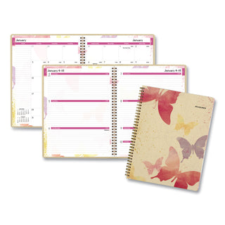 AT-A-GLANCE® Watercolors Weekly/Monthly Planner, Butterflies Artwork, 11 x 8.5, Multicolor Cover, 12-Month (Jan to Dec): 2026 (AAG791905G)