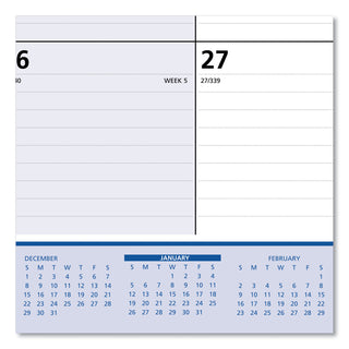 AT-A-GLANCE® QuickNotes Desk Pad, 22 x 17, White/Blue/Yellow Sheets, Black Binding, Clear Corners, 13-Month: Jan 2025 to Jan 2026 (AAGSK70000)