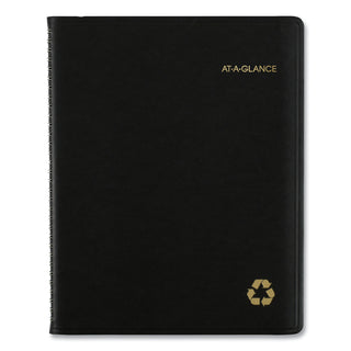 AT-A-GLANCE® Recycled Weekly Vertical-Column Format Appointment Book, 11 x 8.25, Black Cover, 12-Month (Jan to Dec): 2025 (AAG70950G05)