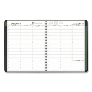 AT-A-GLANCE® Recycled Weekly Vertical-Column Format Appointment Book, 11 x 8.25, Black Cover, 12-Month (Jan to Dec): 2025 (AAG70950G05)