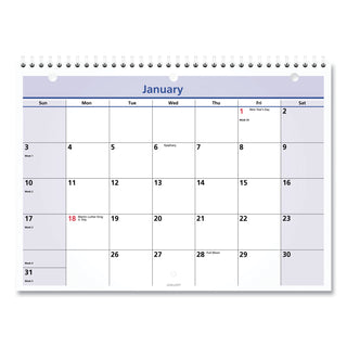 AT-A-GLANCE® QuickNotes Desk/Wall Calendar, 3-Hole Punched, 11 x 8, White/Blue/Yellow Sheets, 12-Month (Jan to Dec): 2025 (AAGPM5028)