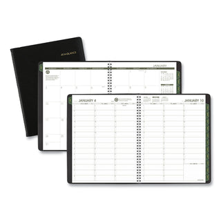 AT-A-GLANCE® Recycled Weekly Vertical-Column Format Appointment Book, 11 x 8.25, Black Cover, 12-Month (Jan to Dec): 2025 (AAG70950G05)