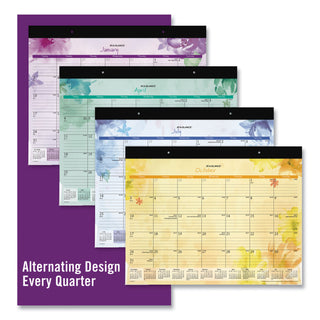 AT-A-GLANCE® Beautiful Day Desk Pad Calendar, Floral Artwork, 21.75 x 17, Assorted Color Sheets, Black Binding, 12-Month (Jan-Dec): 2025 (AAGSK38704)