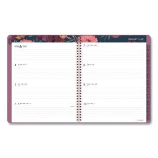 AT-A-GLANCE® Dark Romance Weekly/Monthly Planner, Floral Artwork, 11 x 8.5, Multicolor Cover, 13-Month: Jan 2025 to Jan 2026 (AAG5254905)