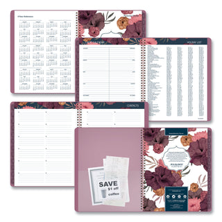 AT-A-GLANCE® Dark Romance Weekly/Monthly Planner, Floral Artwork, 11 x 8.5, Multicolor Cover, 13-Month: Jan 2025 to Jan 2026 (AAG5254905)