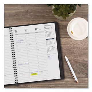 AT-A-GLANCE® Weekly Vertical-Column Appointment Book Ruled for Hourly Appointments, 8.75 x 7, Black Cover, 13-Month: Jan 2025 to Jan 2026 (AAG7086505)