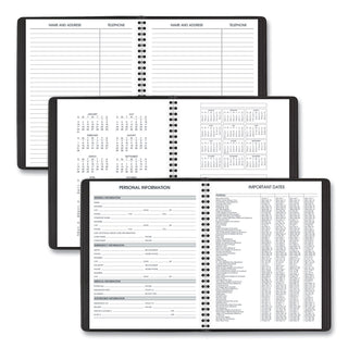 AT-A-GLANCE® Weekly Vertical-Column Appointment Book Ruled for Hourly Appointments, 8.75 x 7, Black Cover, 13-Month: Jan 2025 to Jan 2026 (AAG7086505)
