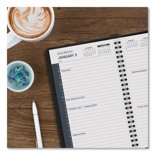 AT-A-GLANCE® Daily Appointment Book with 30-Minute Appointments, 8 x 5, Black Cover, 12-Month (Jan to Dec): 2025 (AAG7020705)