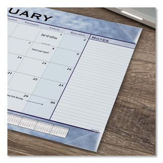AT-A-GLANCE® Slate Blue Desk Pad, 22 x 17, Blue Sheets, Clear Corners, 12-Month (Jan to Dec): 2025 (AAG89701)