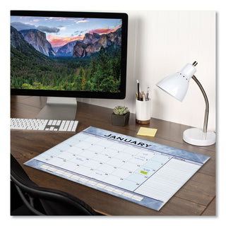 AT-A-GLANCE® Slate Blue Desk Pad, 22 x 17, Blue Sheets, Clear Corners, 12-Month (Jan to Dec): 2025 (AAG89701)