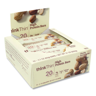 thinkThin® High Protein Bars, Chunky Peanut Butter, 2.1 oz Bar, 10 Bars/Carton (GRR20902477)