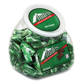 Andes® Creme de Menthe Chocolate Mint Thins, 240 Pieces/40 oz Tub, 1 Tub/Carton (GRR20906034)