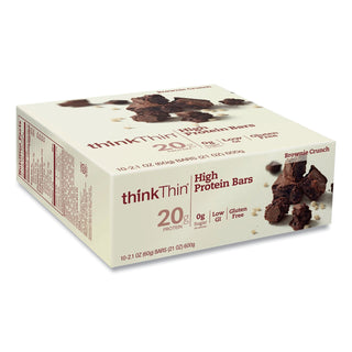 thinkThin® High Protein Bars, Brownie Crunch, 2.1 oz Bar, 10 Bars/Carton (GRR20902478)